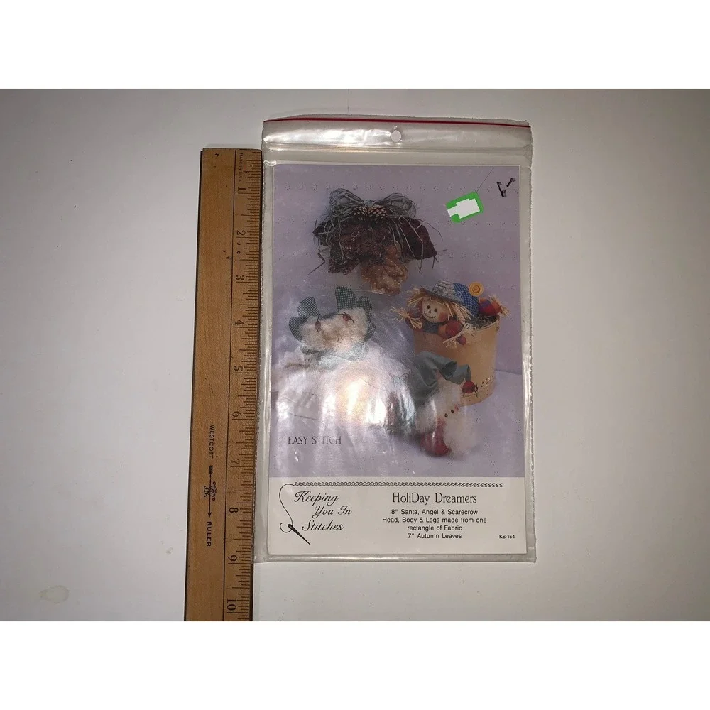 Vintage Christmas‎ Sewing Pattern Lot Santa Reindeer Mice Bears Ornaments 6pc